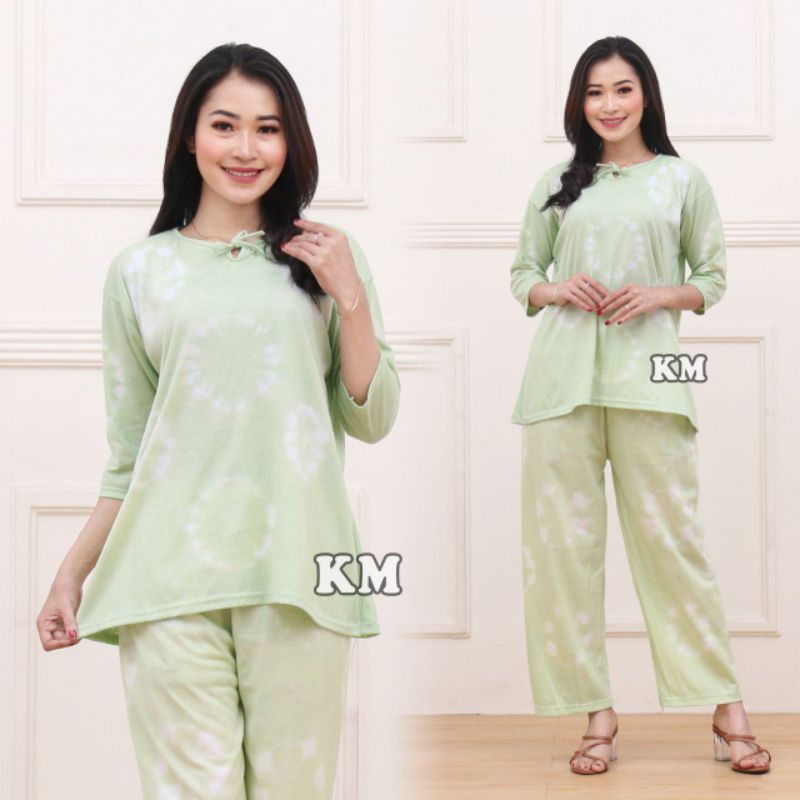 SETELAN KAOS WANITA DEWASA JUMBO REMPEL KEKINIAN ONE SET PIYAMA BAJU TIDUR BUSUI RESLETING DEPAN TERBARU