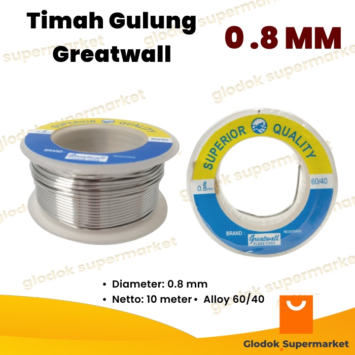 Timah Solder Greatwall 0.8mm 10m Timah Roll Kecil 0.8 mm 10 Meter