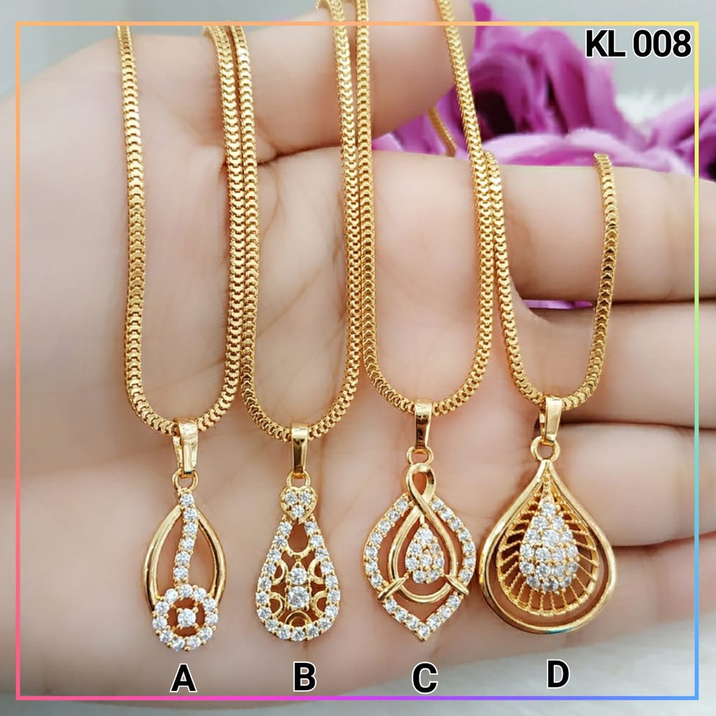 Kalung xuping kalung dewasa permata labu rantai milano lapis emas gold KL 008