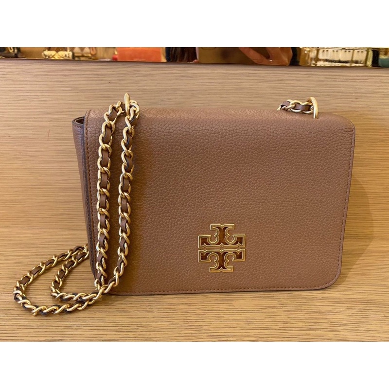 TB Britten Adjustable Shoulder Bag Leather Bark