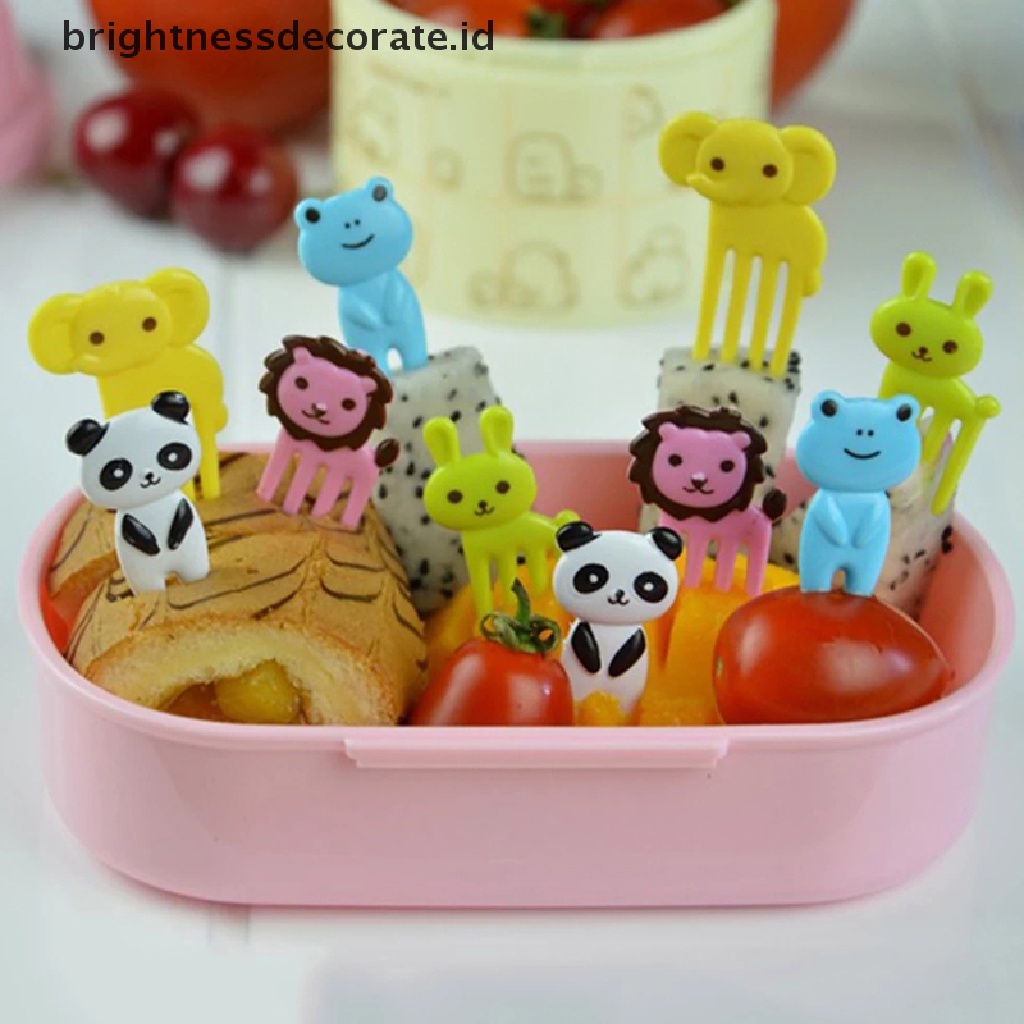 6 / 10 Pcs / Pak Tusukan Makanan Ringan / Dessert / Bento Motif Kartun Untuk Anak