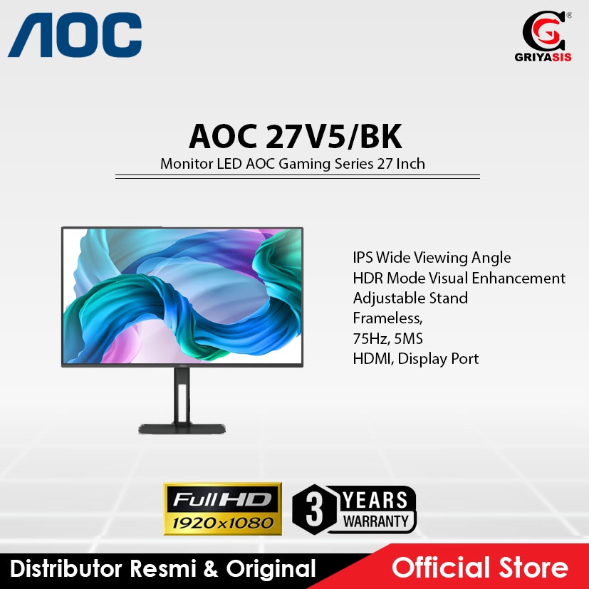 Monitor LED AOC Gaming Series 27 Inch 27V5/BK