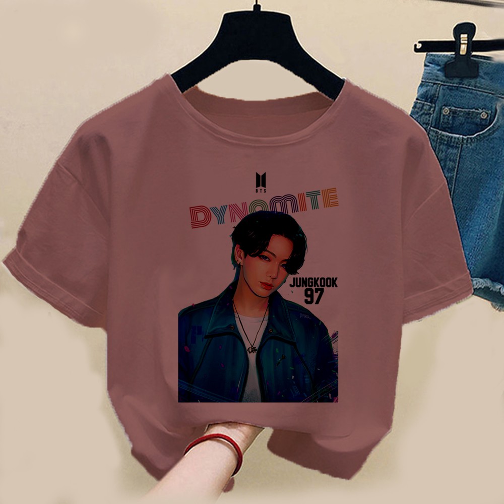 FLEURIR - KAOS  JUNGKOOK FACE WANITA DEWASA LENGAN PENDEK TUMBLR TEE UNISEX