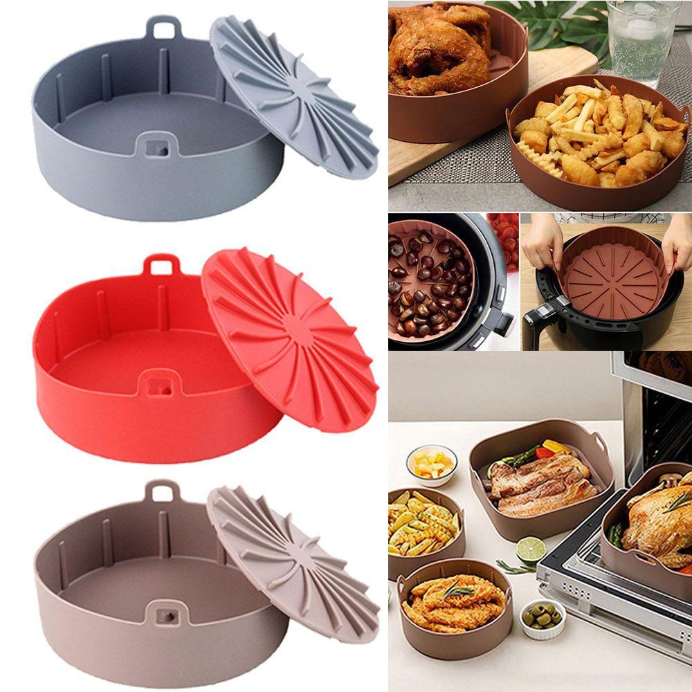 Solighter Air Fryer Silicone Pot Multifungsi Oven Pizza Plate Grill Pot Tray Baking Basket