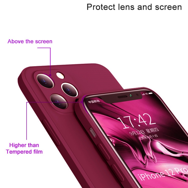 Case Pelindung Lensa Penuh Bahan Silikon Untuk iphone 13 pro 12 pro max 11 xs max xr x xs 7 8 plus