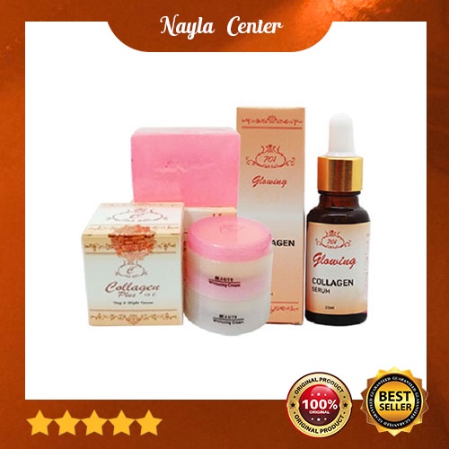 Paket Cream Collagen Original ( Cream Siang, Malam, Sabun Dan Serum ) / Collagen Cream Ori