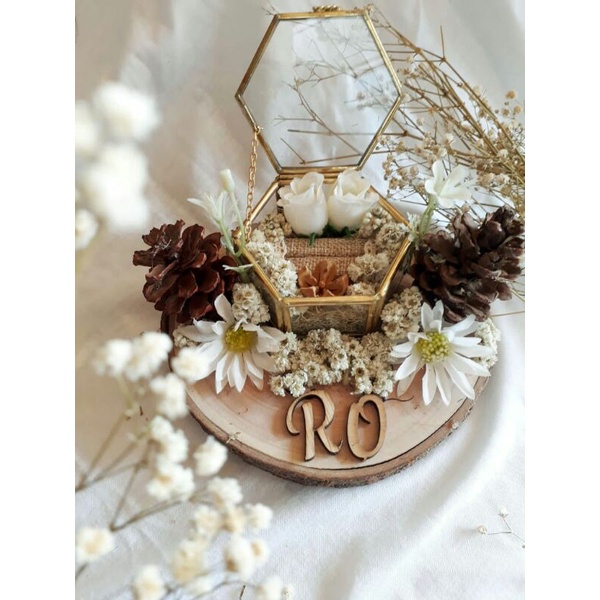 KOTAK PERHIASAN/ TERARIUM KACA/ RING BOX/ KOTAK CINCIN/ RING BEARER/ MAHAR / TEMPAT CINCIN/  PERHIAS