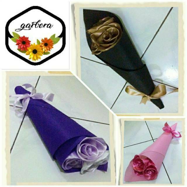 

Buket Bunga Mawar Wisuda / Wedding / Kado / Pita Satin GARBERA (code:4.2)