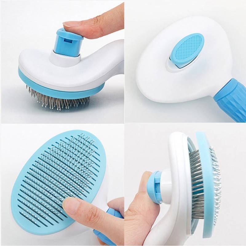 Sisir grooming Otomatis Bahan stainless steel Anti Slip Untuk Anjing / Kucing