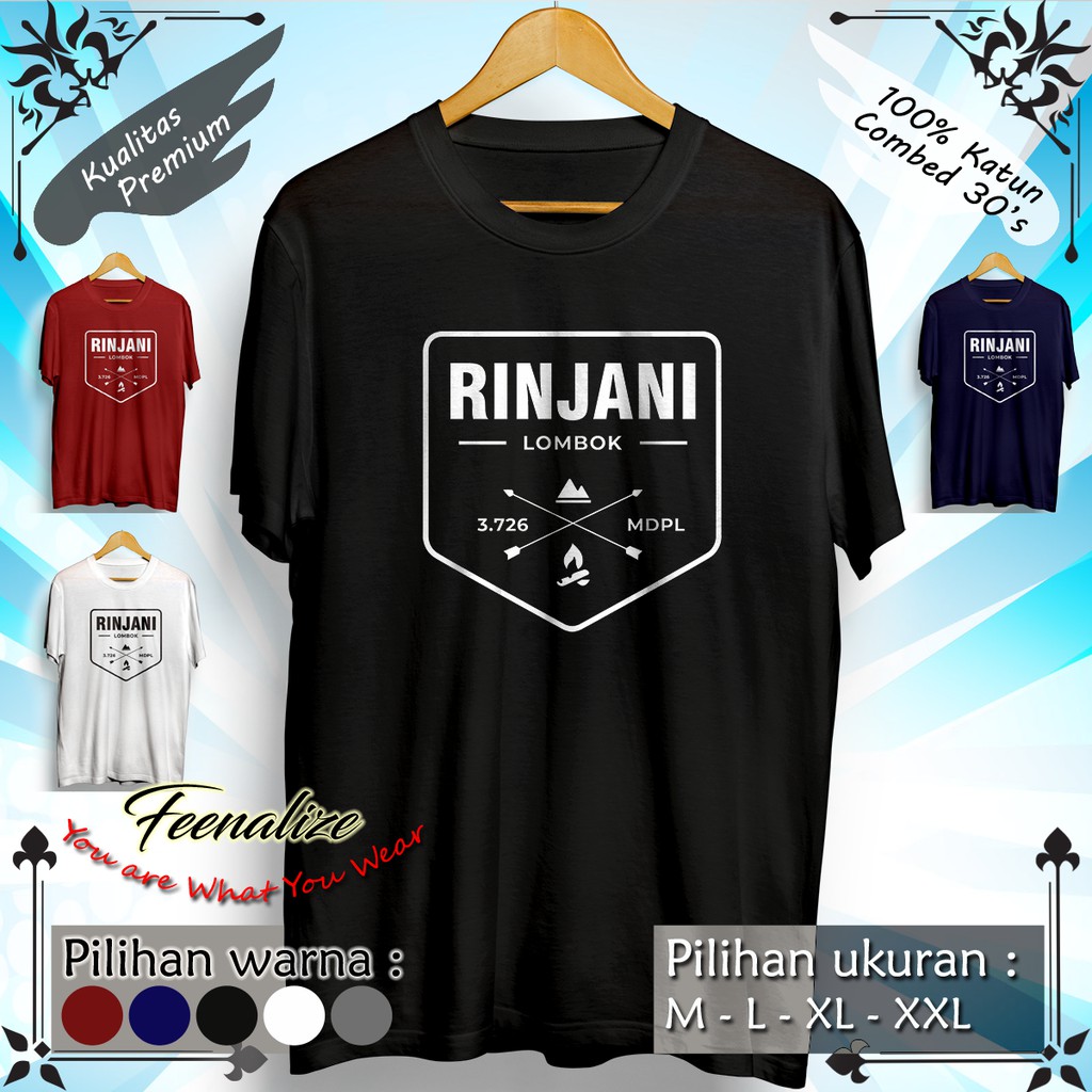 BAJU GUNUNG RINJANI LOMBOK KAOS OUTDOOR DISTRO PRIA