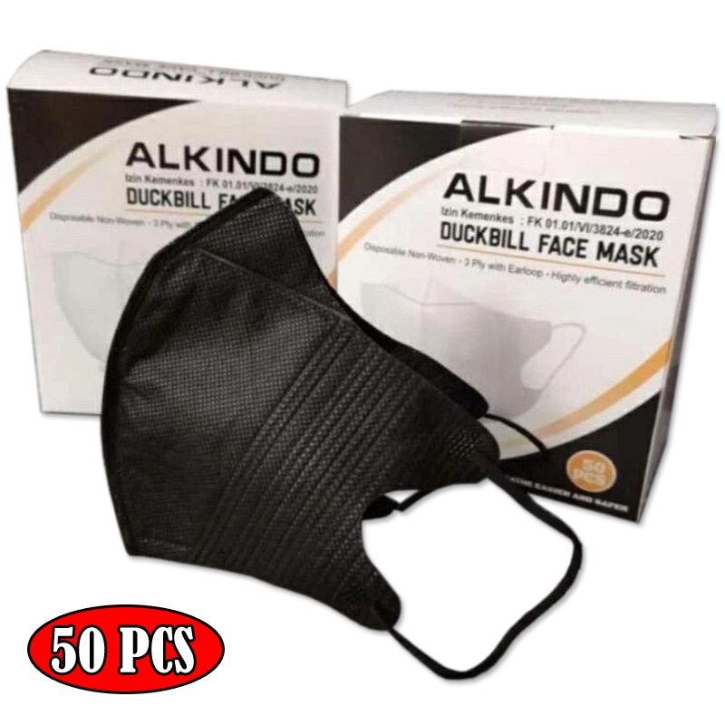 BARU isi 50PCS Masker Hijab Duckbil Face Mask Masker Mulut Headloop Disposable Mask Masker Kesehatan