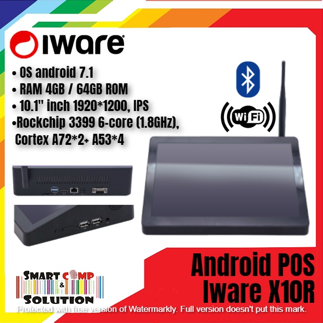 Mesin Kasir Android POS All In One Iware X10R / X-10R 4/64GB Wifi