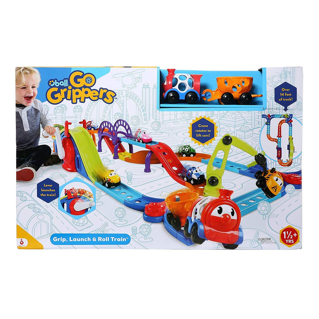 Oball Go Grippers, Grip Launch and Roll Train Set