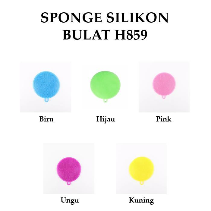 Grosir - H859 Sponge Silikon Karet Cuci Piring / Sponge Bentuk Bulat  / Spons / Spon Anti Kuman