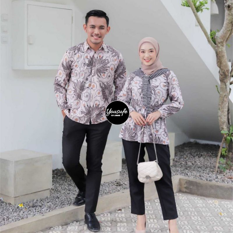 Couple Batik Katun Seragam Hajatan Pernikahan Formal Casual Tidak Luntur Nyaman Tidak Pasaran01 Yousufe