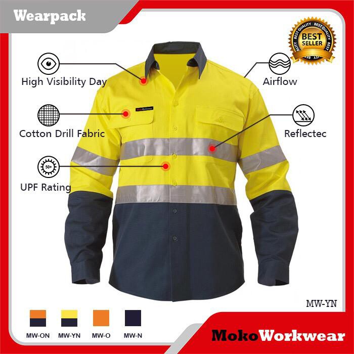 PAKAIAN TAMBANG/ KEMEJA WEARPACK PROYEK/ BAJU SAFETY KERJA PRIA