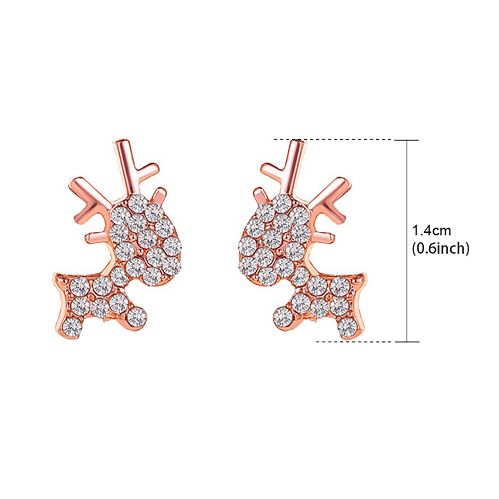 Hu Hu Hu Hu Hu Alat Bantu Pasang Kacamata♡ Aksesoris Perhiasan Bentuk Rusa Natal Aksen Berlian Imitasi Untuk Wanita