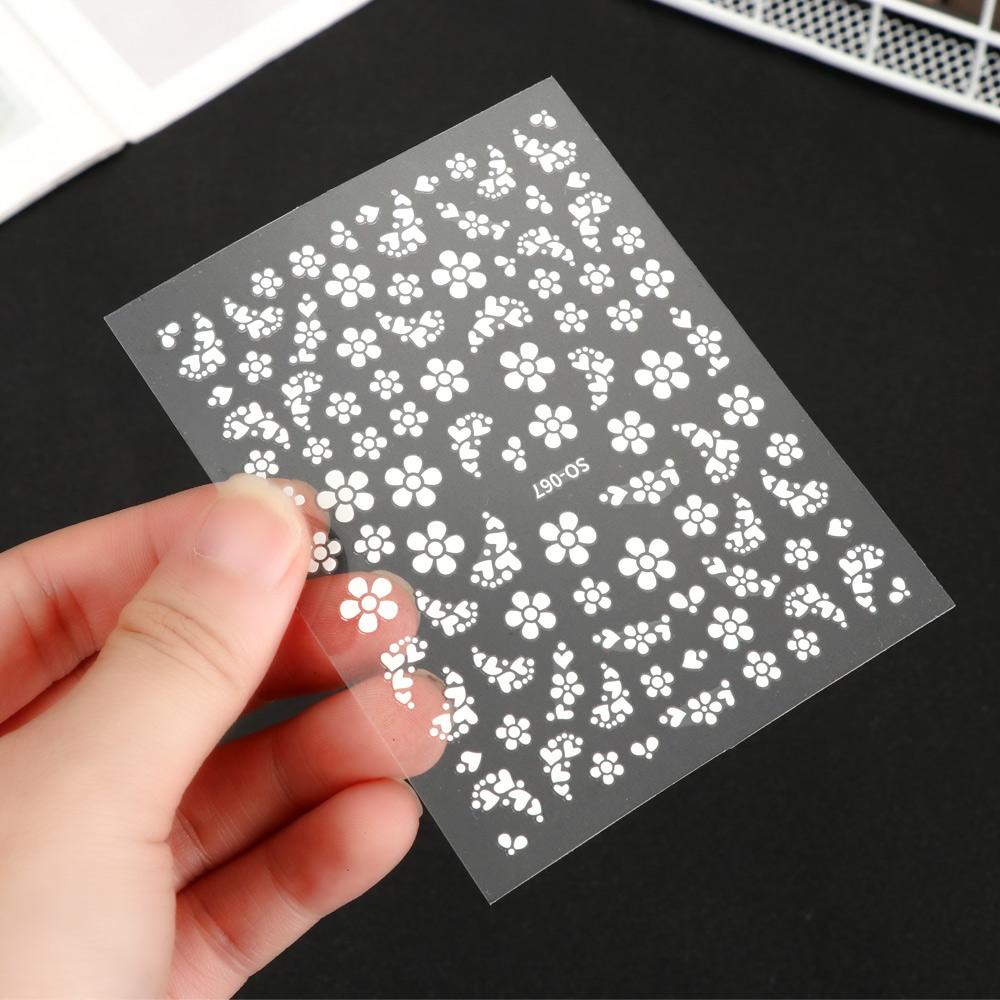 R-flower Nail Sticker New DIY Perekat Putih