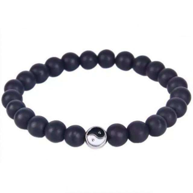 Gelang Terapi Kesehatan - Gelang Batu Alam Hitam - Gelang Pria