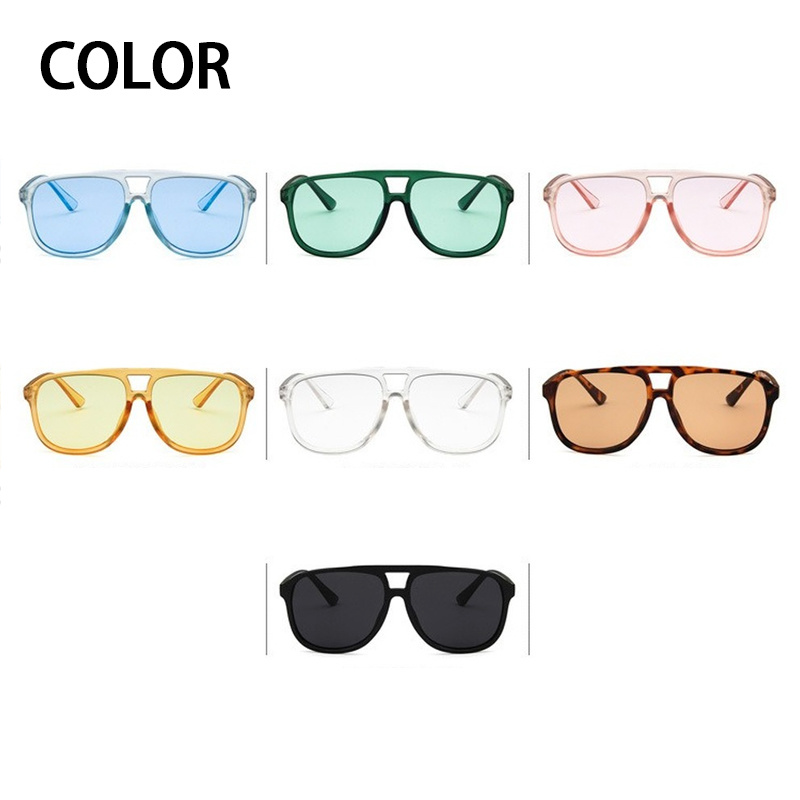 (YUZHU) COD Barat Mode Permen Warna Trend Hip Hop Oversized Bingkai Samudra Shades Wanita