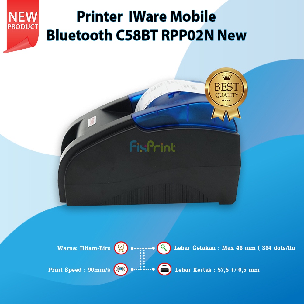 Printer Thermal Mobile Bluetooth C58BT RPP02N New, Printer Kasir Portable IWare C-58BT