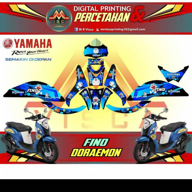 Sticker Motor Fino 125 FI - Striping Yamaha Fino FI 125 Doraemon