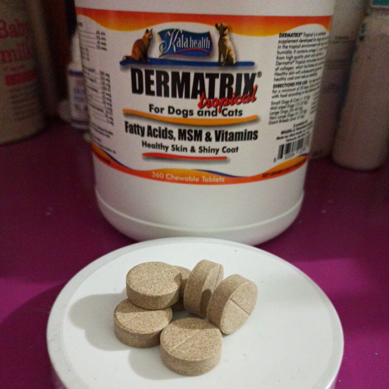 ecer dermatrix tropical dog &amp; cat vitamin bulu dan kulit