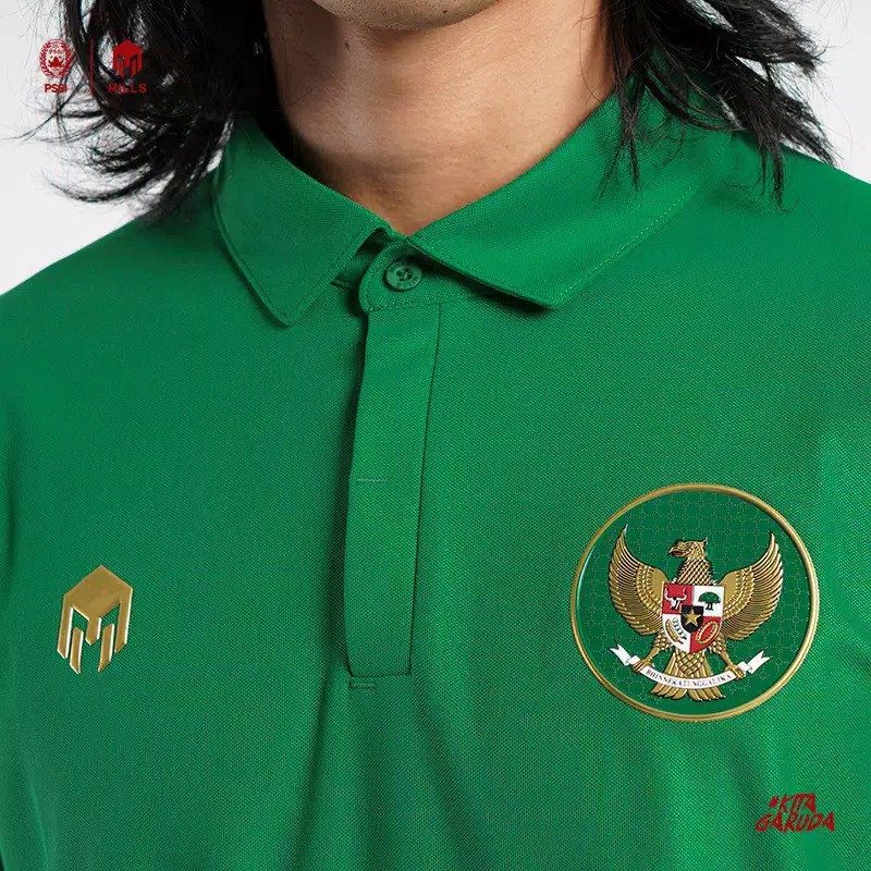 JERSEY TIMNAS GARUDA INDONESIA 2020 MILLS 17001GR POLO SHIRT TIMNAS INDONESIA ORIGINAL GREEN