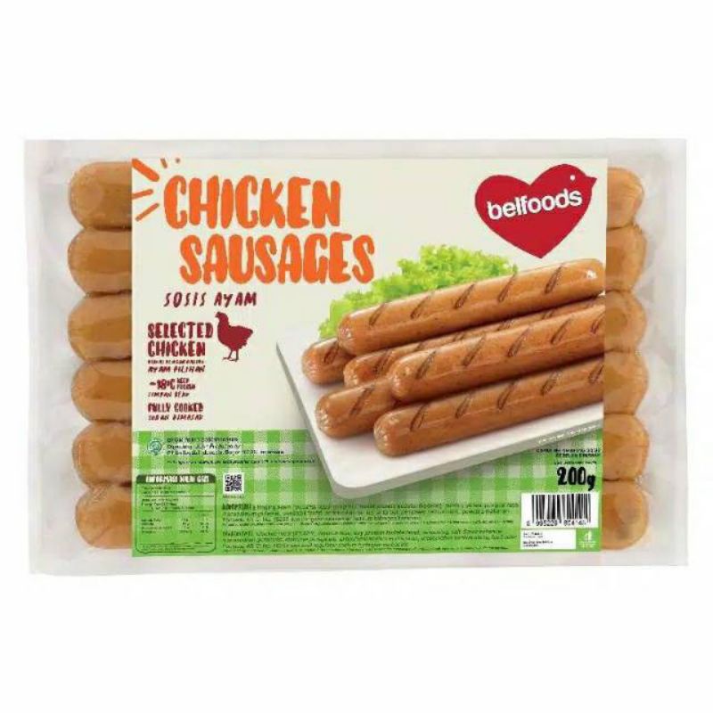 

BELFOODS SOSIS AYAM CHICKEN SAUSAGES 200gram isi 6pcs - frozen food