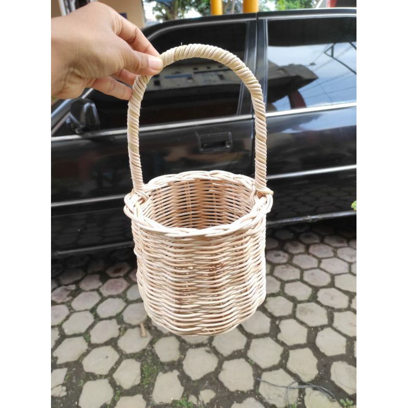 keranjang rotan natural / vas rotan / pot rotan / pot keranjang / keranjang anyaman / pot anyam / ke