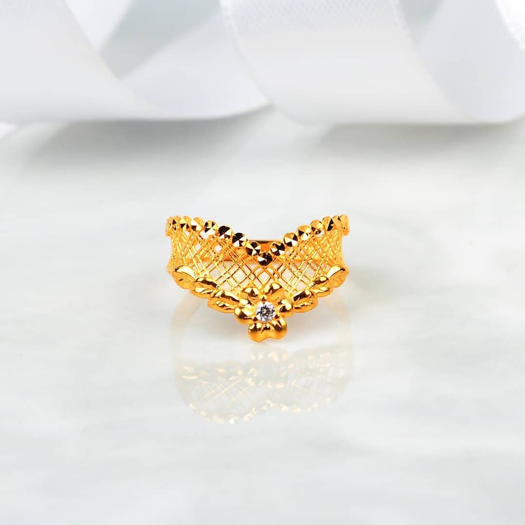 Cincin kendari hati UBS emas kuning cincin edelweiss