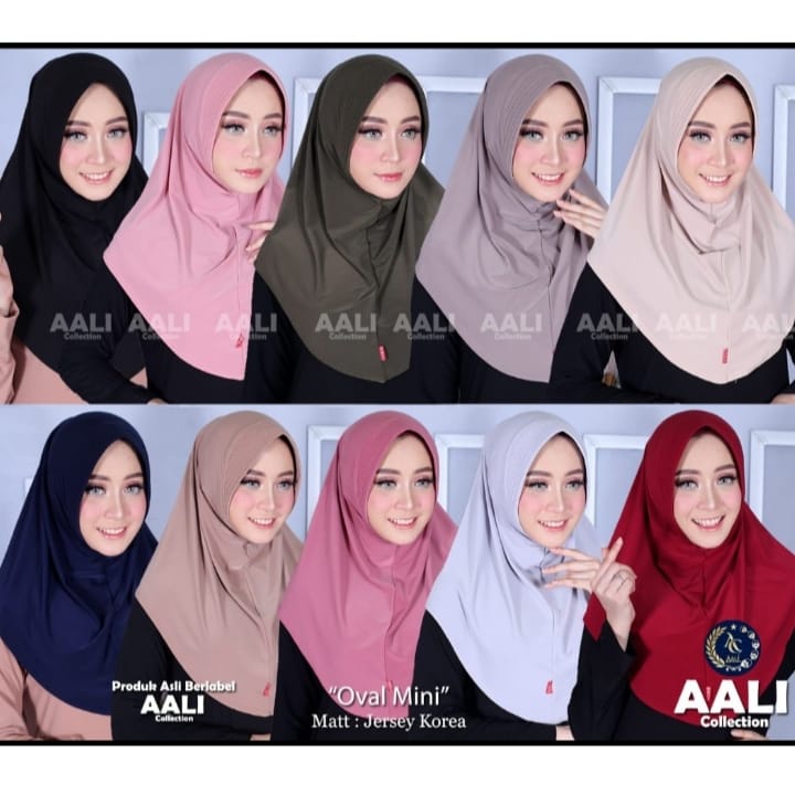 Aali Collection Kerudung Jilbab Hijab Bergo Oval mini Bergo Instan Rabbani