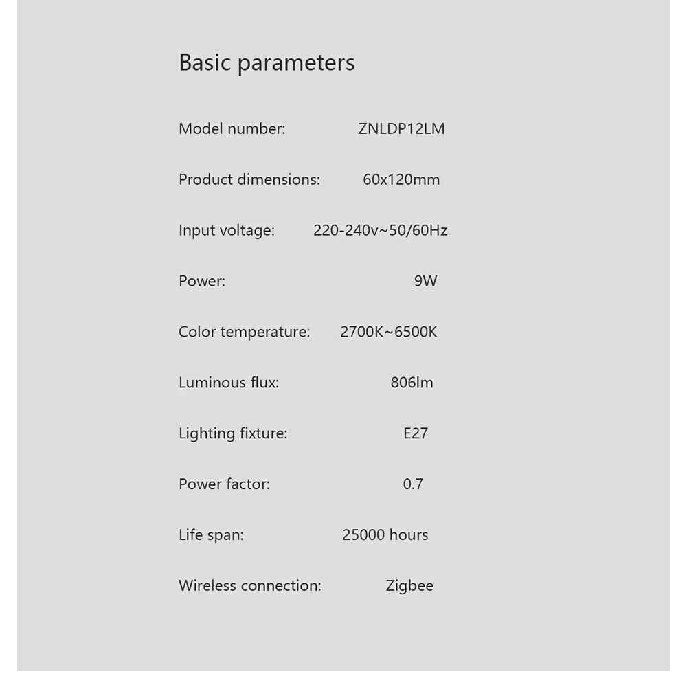 Lampu Bohlam Smart LED Bulb Lamp 9W ZNLDP12LM