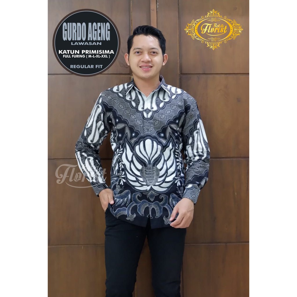 GURDO AGENG LAWASAN Kemeja Batik Pria Katun Primisima Full Furing