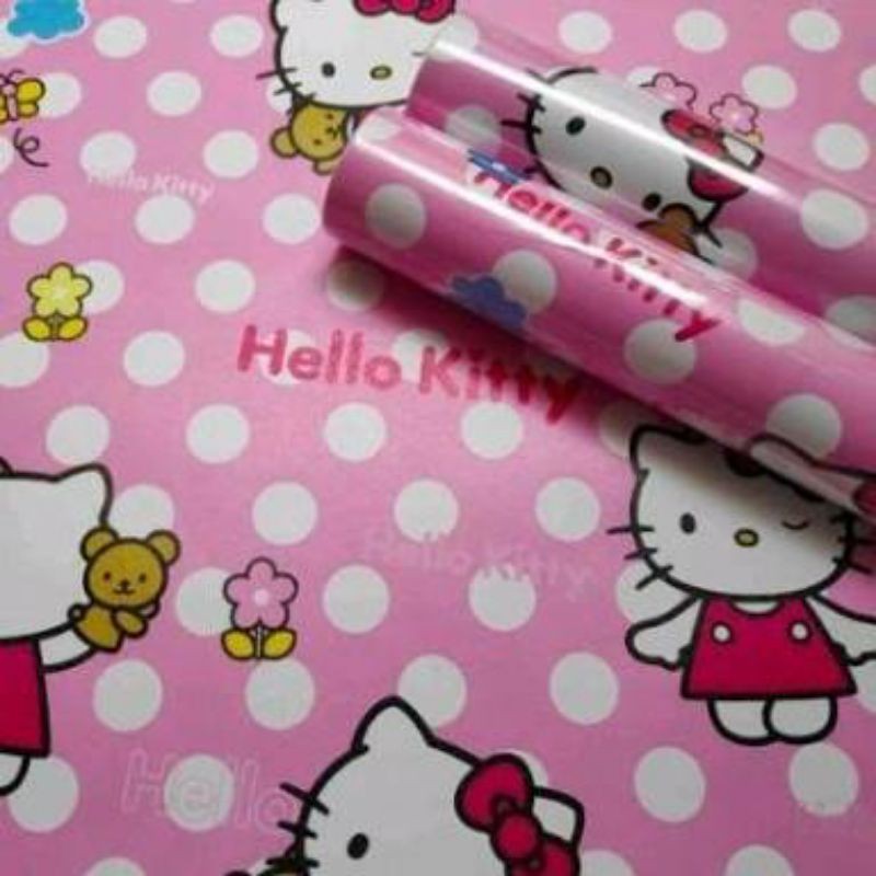 WALLPAPER STIKER DINDING.CORAK HELLO KITYY POLKADOT