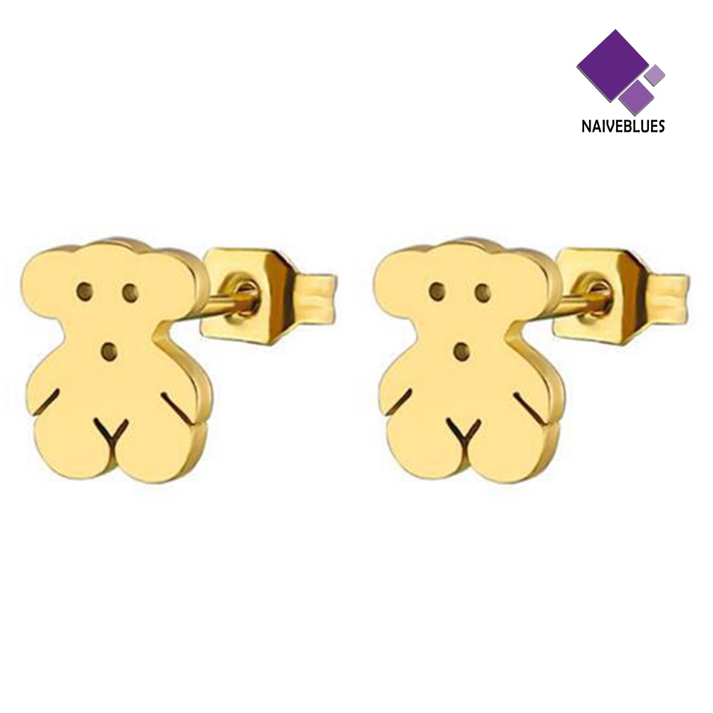 Anting Stud Mini Bahan Stainless Steel Motif Kartun Untuk Wanita