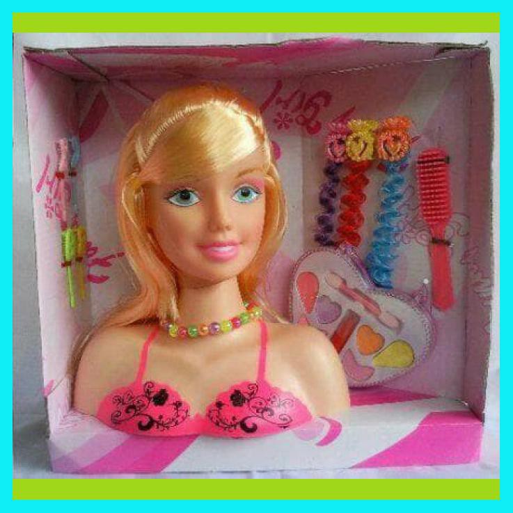 MAINAN BONEKA MAKEUP BARBIE KEPALA BARBIE SALON SALONAN