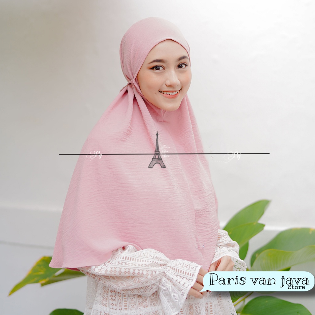 Bergo Crinkle Airflow | Bergo Maryam Instan Tali Non Pad | Jilbab Instan Crinkle Airflow | Bergo Instan Jumbo