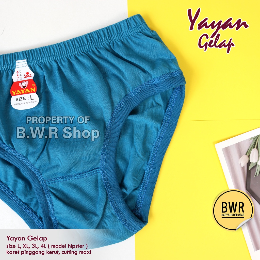 [ 6pc ] CD Yayan GELAP DEWASA / Celana Dalam Wanita Dewasa Karet Kerut CD Sister Jumbo Murah | Bwr