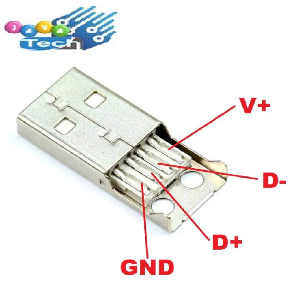 Konektor USB Jack Male Tipe-A 4 Pin Kabel Cover Plastik