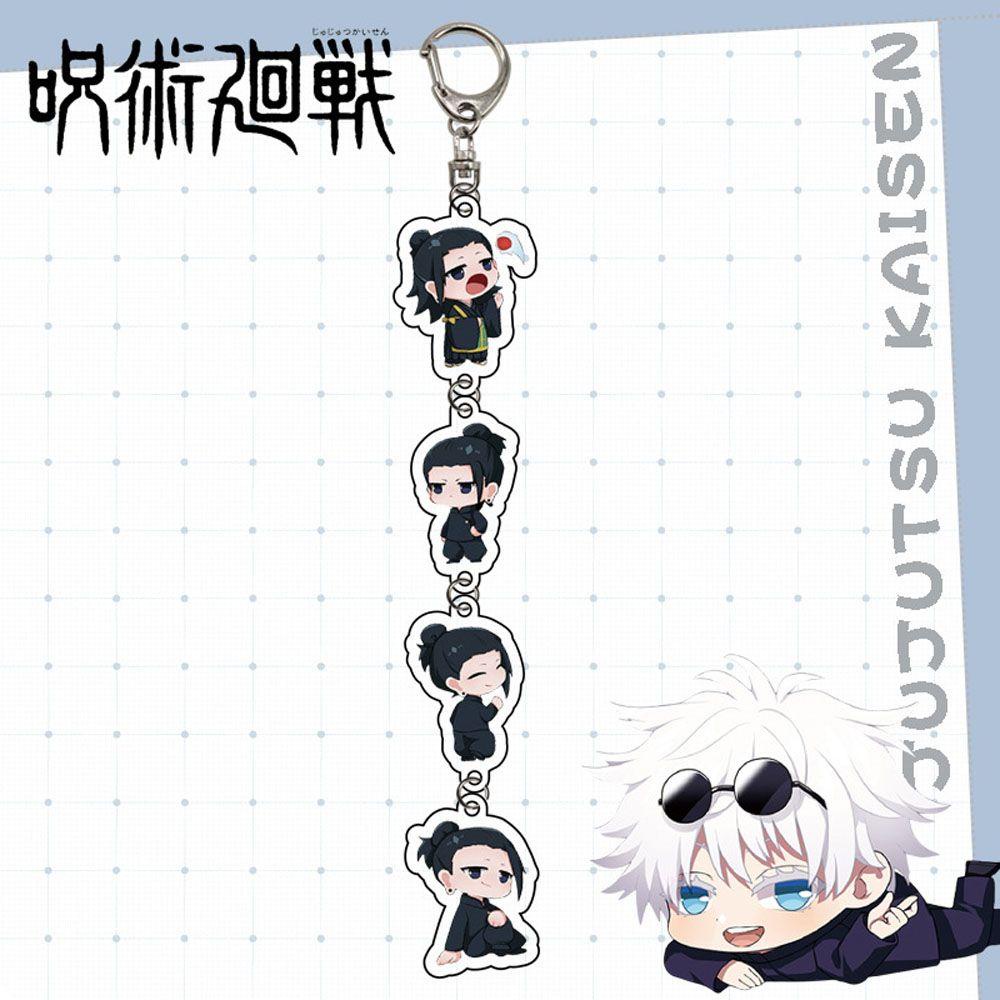 LANFY Gifts Jujutsu Kaisen Keychain Acrylic Key Ring Animation Peripheral Pendant Jujutsu Kaisen Cartoon Gojo Satoru Japanese Anime Hot Blood Anime Figurine Model