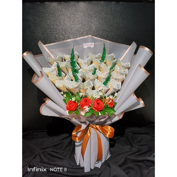 buket uang 25 lembar pecahan 2000/buket kosong