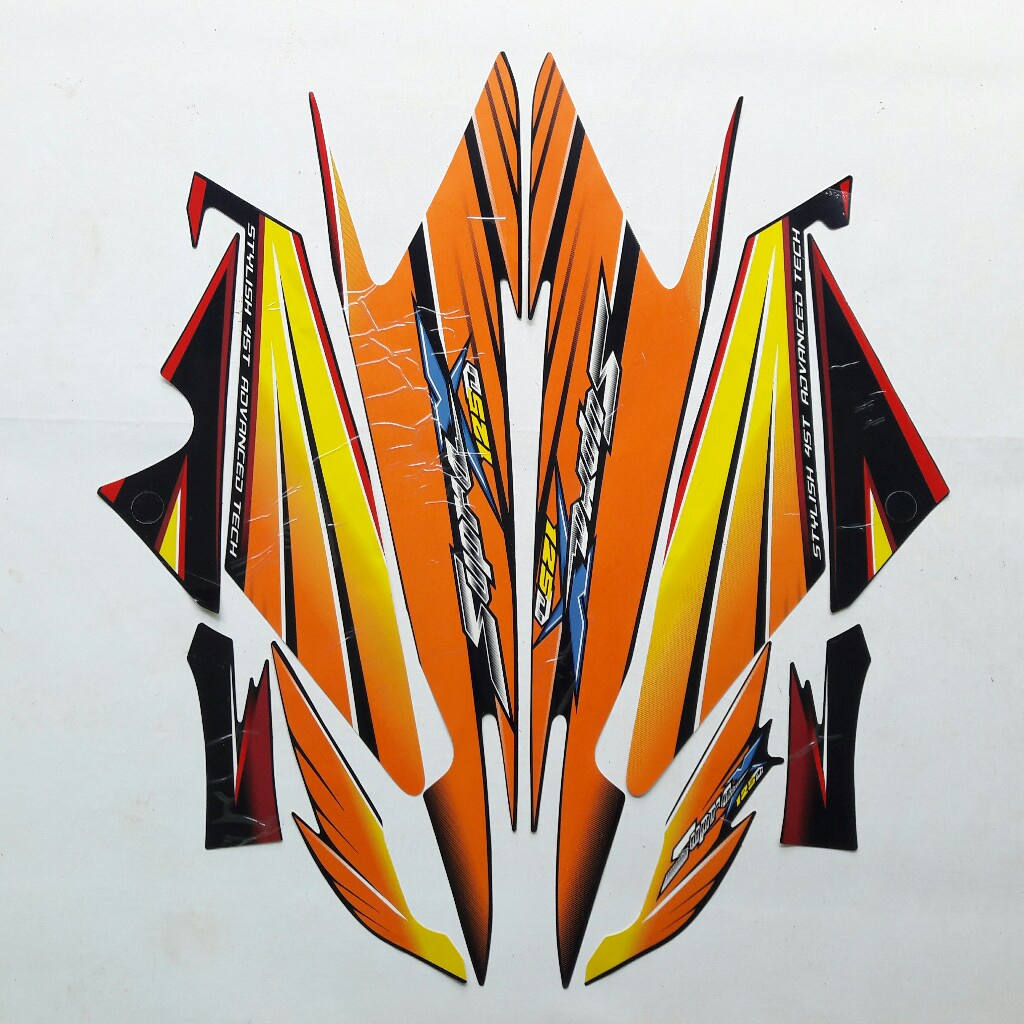 Stiker Striping Motor Honda supra x 125d 2005 orange