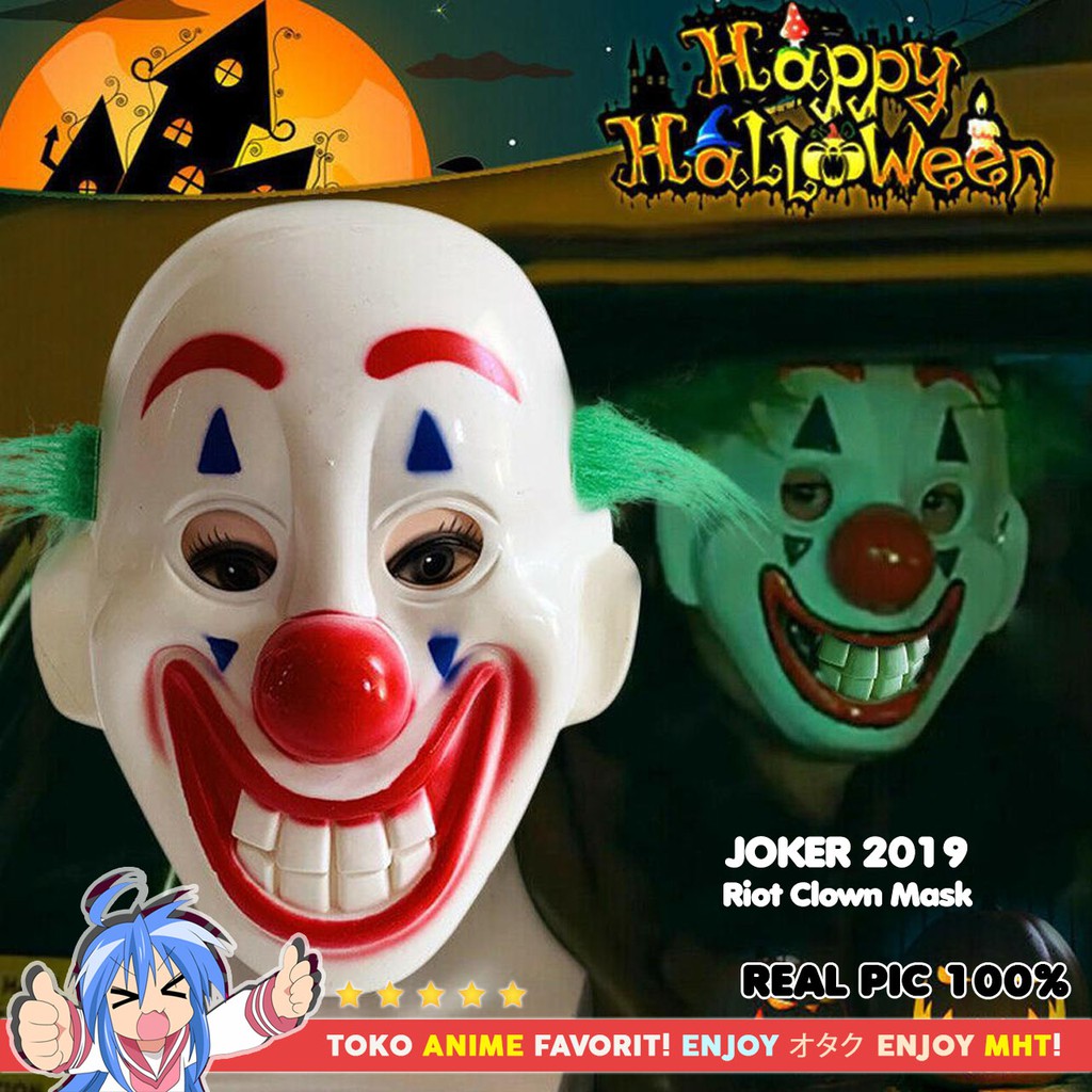 Topeng Halloween Joker Badut Riot Mask Arthur Fleck Cosplay Kostum