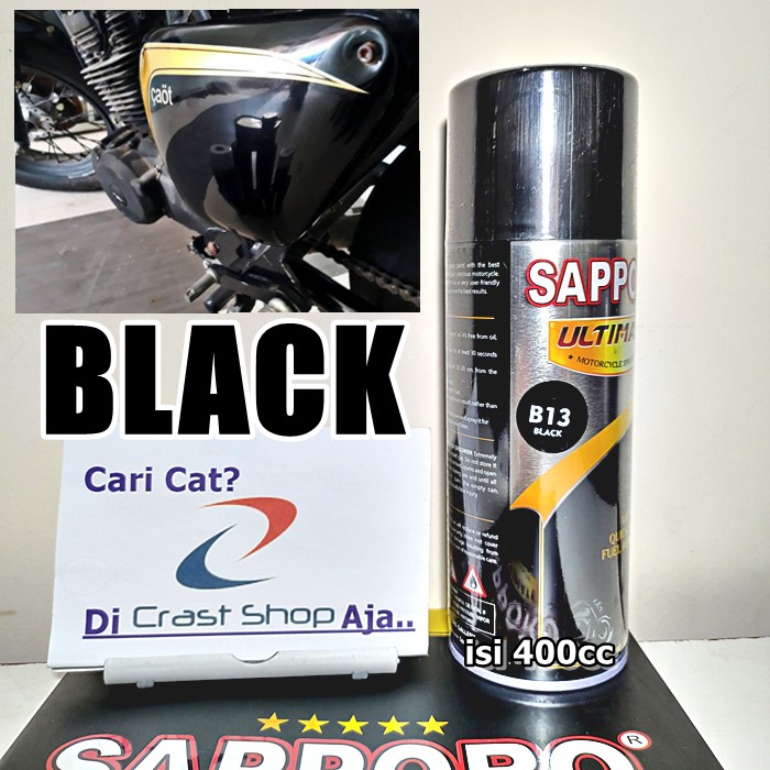 Cat Semprot Pilox Sapporo Ultimate B13 Black Glossy Hitam Kilap 400cc pylox bukan samurai diton
