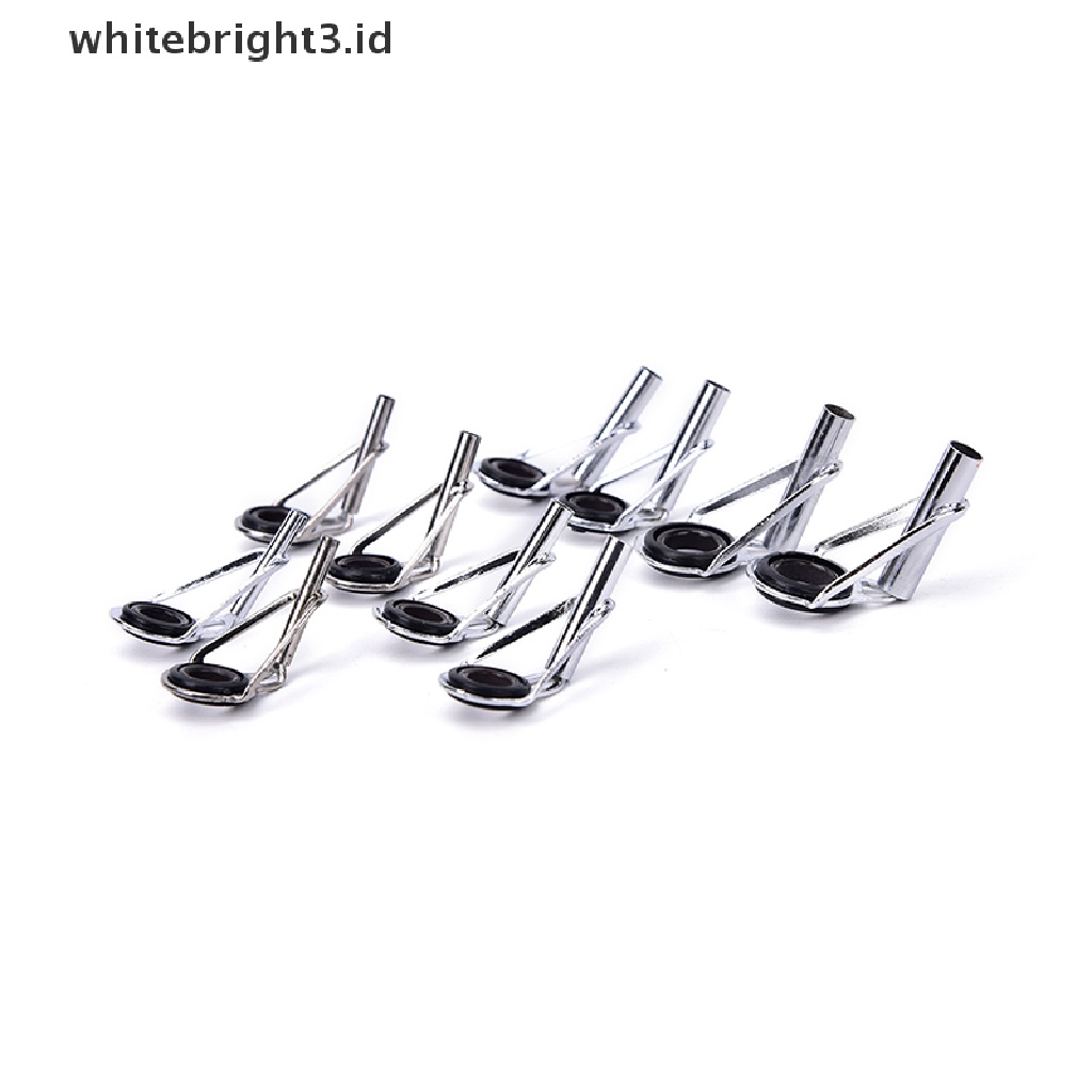 (whitebright3.id) 80pcs Ring Guide Joran Pancing 10 Ukuran Bahan Baja Warna Hitam