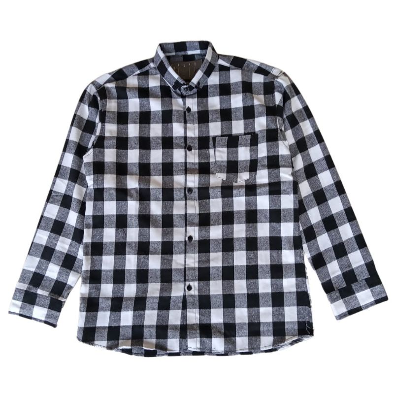 kemeja flanel pria lengan panjang unisex distro motif kotak premium 3second threesecond