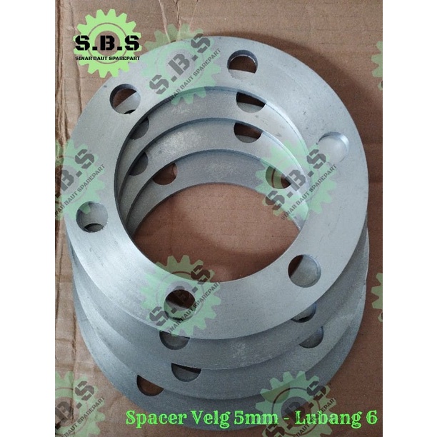 SPACER VELG MOBIL LUBANG 6 - TEBAL 5MM (Harga 1SET = 4 PC)