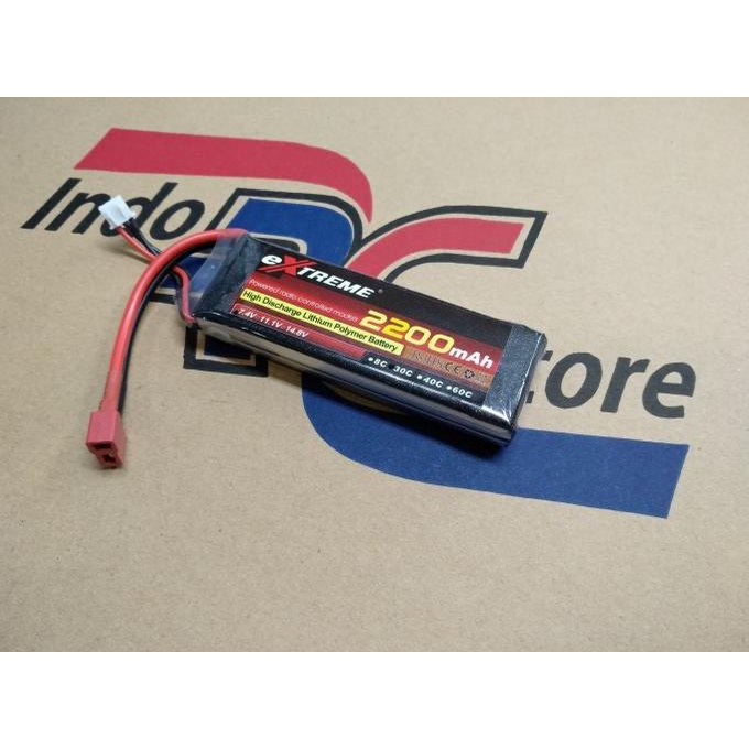Baterai Lipo eXtreme 2200Mah 7,4V 2S 30C Deans plug