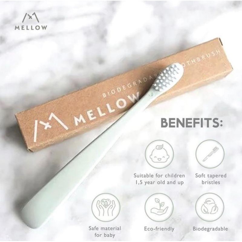 HellowMellow Toothbrush mellow indonesia sikat gigi anak balita lembut biodegradable tooth brush
